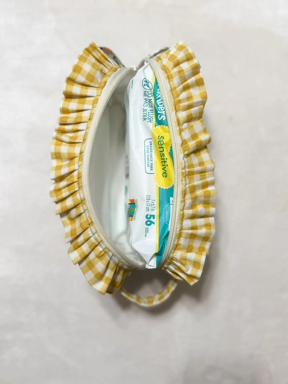 Handmade Pampers Wipes Pouch in “Child of God” Embroidered Handle